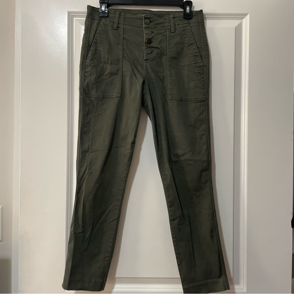 LEVEL 99 GREEN CARGO SLIM CUT PANTS